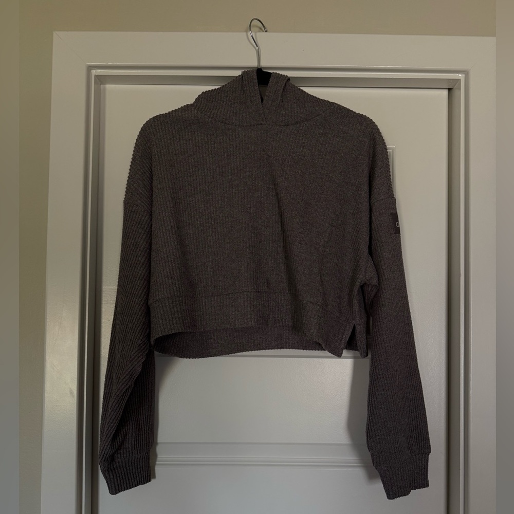 ALO Yoga Cropped Hooded Muse Sweatshirt - Picture 3 of 5